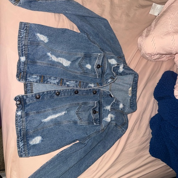 Jackets & Blazers - Distressed Blue Denim Jacket